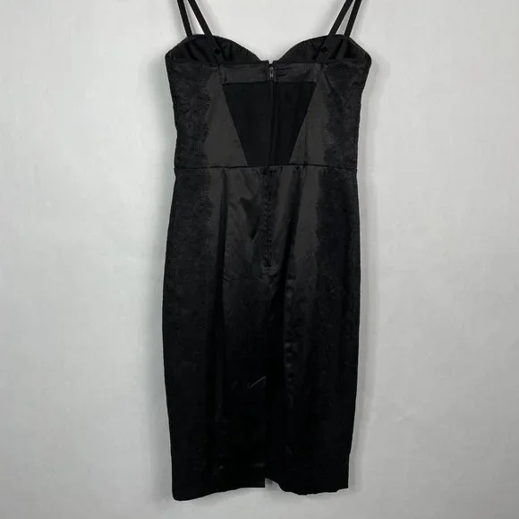 Guess Lexy Dress Sweetheart Neckline Satin Lace Trim Bodycon Sexy Dress 5 - Picture 12 of 15